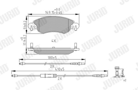 Гальмівні колодки передні CITROËN C5 Jurid 573026J