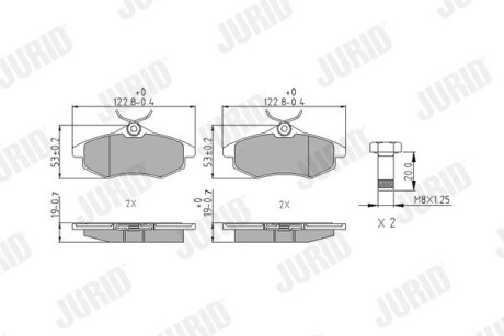 Тормозные колодки передние Citroen C2, C3 Jurid 573083J