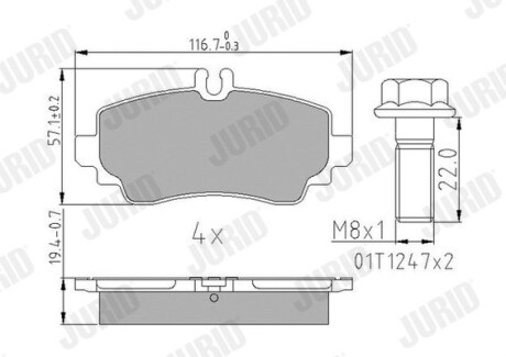 Гальмівні колодки передні Mercedes Vaneo (2002-2005) Jurid 573100J