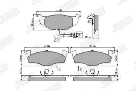 Тормозные колодки передние Skoda Fabia, Roomster / VW Polo Jurid 573111J