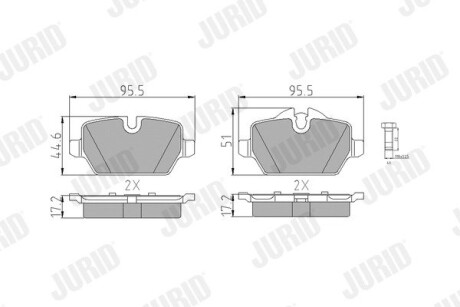 Гальмівні колодки задні BMW 1-Series, 3-Series Jurid 573136J