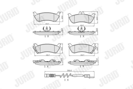 Тормозные колодки задние MERCEDES-BENZ M-CLASS ML Jurid 573148J