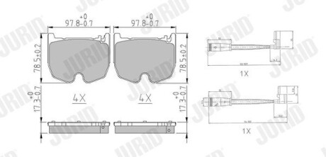 Тормозные колодки передние Mercedes CLS, E-Class, S-Class, SL, SLR Jurid 573180J