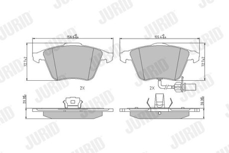 Гальмівні колодки передні Audi A4, A6, A8 / Seat Exeo Jurid 573196J