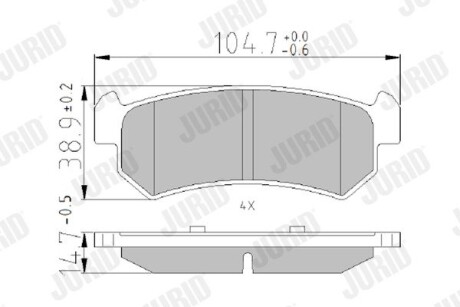 Колодка тормозов. CHEVROLET LACETTI -07 задн. (выр-во) Jurid 573216J