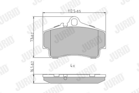 Гальмівні колодки задні PORSCHE 911 (996), CAYMAN, BOXSTER Jurid 573229J