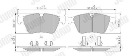 Гальмівні колодки передні AMG Mercedes ML (W164), R-Class (W251, V251) (2006->) Jurid 573233J