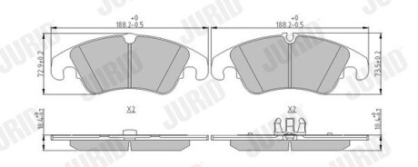 Гальмівні колодки передні Audi A4, A5, A6, A7, Q5 Jurid 573247J