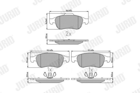 Гальмівні колодки передні Renault Captur, Clio, Duster, Fluence, Megane, Scenic, Zoe / Nissan / Daci Jurid 573268J