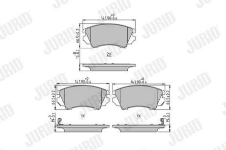 Гальмівні колодки передні Opel Astra J, Insignia A / Chevrolet Malibu, Camaro Jurid 573270J