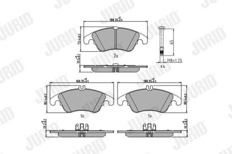 Гальмівні колодки передні Mercedes C-Class (W204, S204), CLS (C218, X218), E-Class (W212, S212), SLK Jurid 573291J