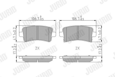 Тормозные колодки передние Saab 9-5 / Opel Insignia Chevrolet Malibu Jurid 573313J