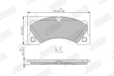 Гальмівні колодки передні Porsche Cayenne, Macan, Panamera / VW Touareg Jurid 573329J