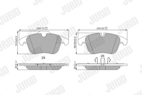 Тормозные колодки передние Jaguar XK, S-Type, XF, XJ, XK Jurid 573336J