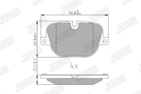 Тормозные колодки задние Land Rover Range Rover (2009->) Jurid 573342J