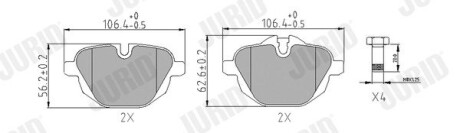 Гальмівні колодки задні BMW 5-Series / Buick Lesabre 3.8 Jurid 573352J (фото 1)