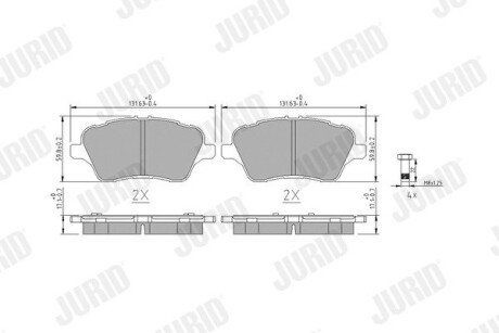 Тормозные колодки передние Ford B-Max, Fiesta, Tourneo Courier Jurid 573363J