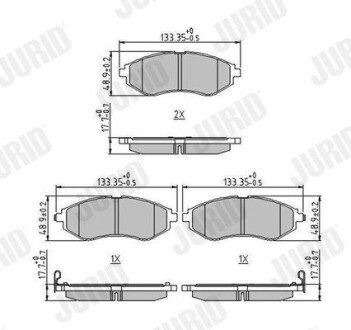 Колодки тормозные дисковые Jurid 573371J