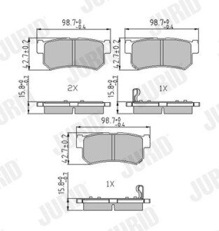 Тормозные колодки задние Ssangyong Actyon, Kyron, Rexton, Rodius / Daewoo Jurid 573377J