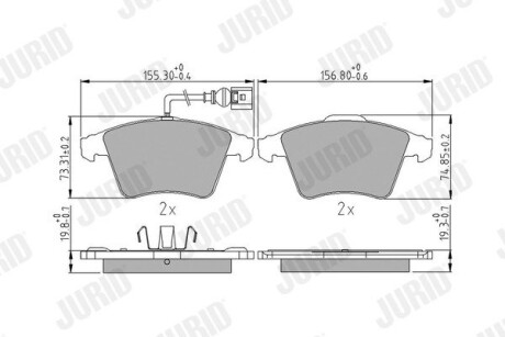 Тормозные колодки передние VW Touareg Jurid 573391J