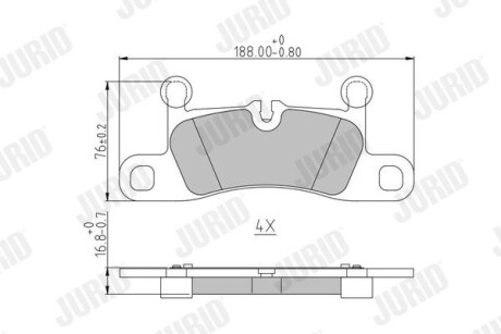 Гальмівні колодки задні Porsche 911, Cayenne / VW Touareg (7P5, 7P6) (2010->) Jurid 573395J