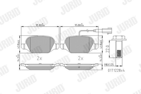 Гальмівні колодки задні Fiat 500 / Citroen E-Mehari / Abarth Jurid 573400J