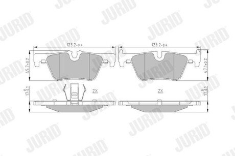 Тормозные колодки задние BMW 1-Series, 2-Series, 3-Series, 4-Series Jurid 573401J