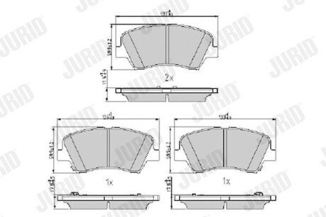 Гальмівні колодки передні KIA Ceed, Carens / Hyundai i30, Elantra V Jurid 573406J