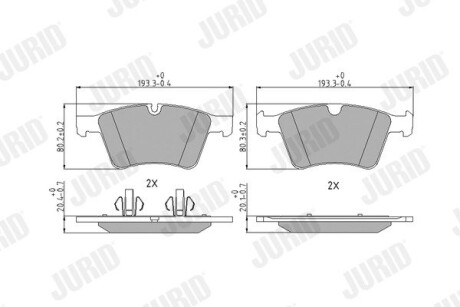 Гальмівні колодки передні Mercedes M-Class, GL, R-Class Jurid 573424J