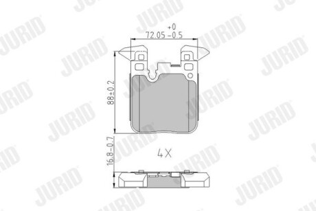 Тормозные колодки задние M-Series BMW 1-Series, 2-Series, 3-Series, 4-Series Jurid 573429J