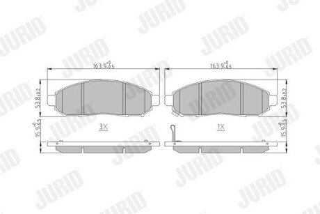 Тормозные колодки передние Nissan Leaf, Navara, Pathfinder Jurid 573431J