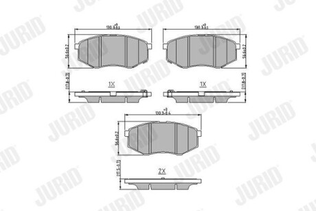 Тормозные колодки передние Hyundai VI, Sonata IX20 Jurid 573454J