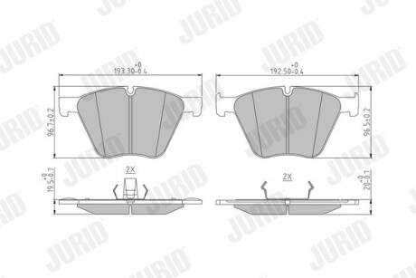 Тормозные колодки передние BMW 5-Series, 7-Series, X5, X6 Jurid 573457J