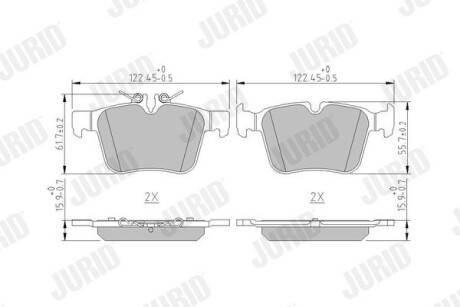 Гальмівні колодки задні Mercedes C-Class (W205,S205) Jurid 573609J