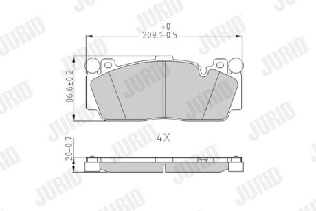 Тормозные колодки передние BMW 2, 5, 6 Jurid 573617J