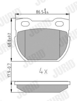 Тормозные колодки задние Land Rover Defender Jurid 573644J