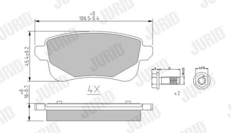 Гальмівні колодки задні Renault Grand Scenic III, Scenic III Jurid 573660J