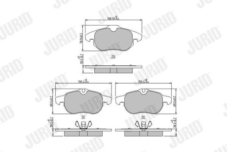 Тормозные колодки передние Opel Asrta H, Vectra C, Zafira / Chevrolet / Saab 9-3 Jurid 573723J