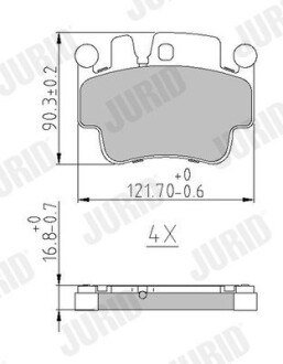 Гальмівні колодки передні Porsche 911, Boxster, Cayman, Carrera Jurid 573725J