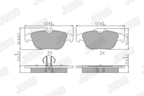 Гальмівні колодки задні Mercedes C-Class (W204, S204, C204) E-Class (C207) Jurid 573735J