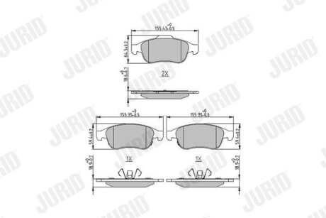 Гальмівні колодки передні FIAT 500X / Jeep Renegade Jurid 573766J