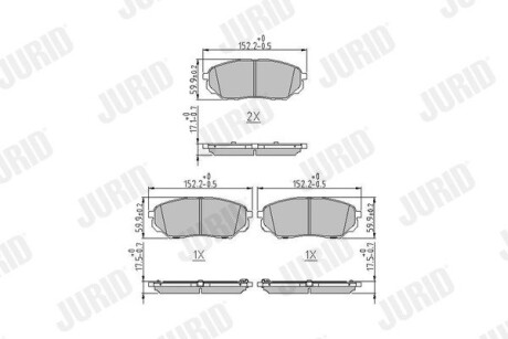 Гальмівні колодки передні HYUNDAI Santa Fe / KIA Sorento Jurid 573782J