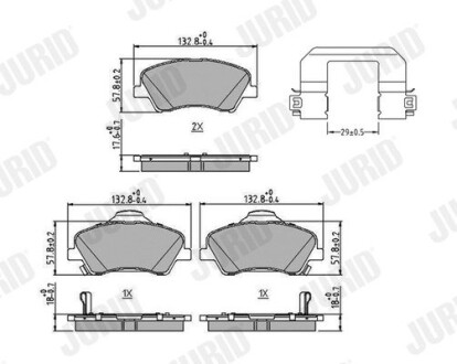 Гальмівні колодки передні KIA Rio, Stonic Jurid 573815J