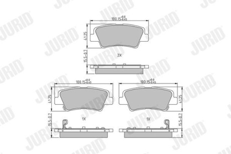 Тормозные колодки задние Hyundai Accent V, Ioniq, Tucson, i20 II, ix35 / KIA Niro, Rio IV, Sportage I Jurid 573816J