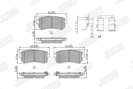 Гальмівні колодки задні Hyundai KONA, Sonata / KIA Optima, Picanto, Soul Jurid 573830J