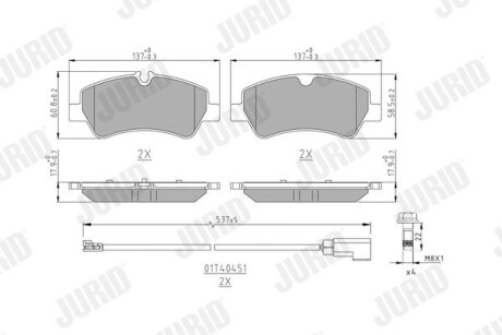 Тормозные колодки задние Ford Tourneo Custom, Transit Jurid 573835J