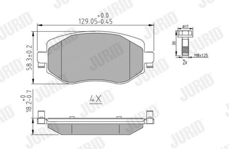 Гальмівні колодки передні Renault Megane IV Jurid 573842J