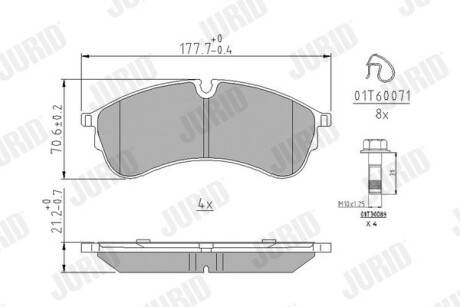 Гальмівні колодки передні VW Crafter (09/2016 ->) Jurid 573844J