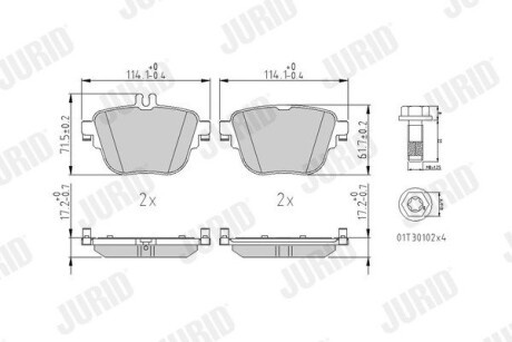 Тормозные колодки задние Mercedes E-Class (W213, S213, A238), CLS (C257) Jurid 573845J