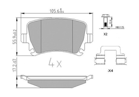 Гальмівні колодки задні VW EOS, Golf, Scirocco, Tiguan / Skoda / Seat Jurid 573846J